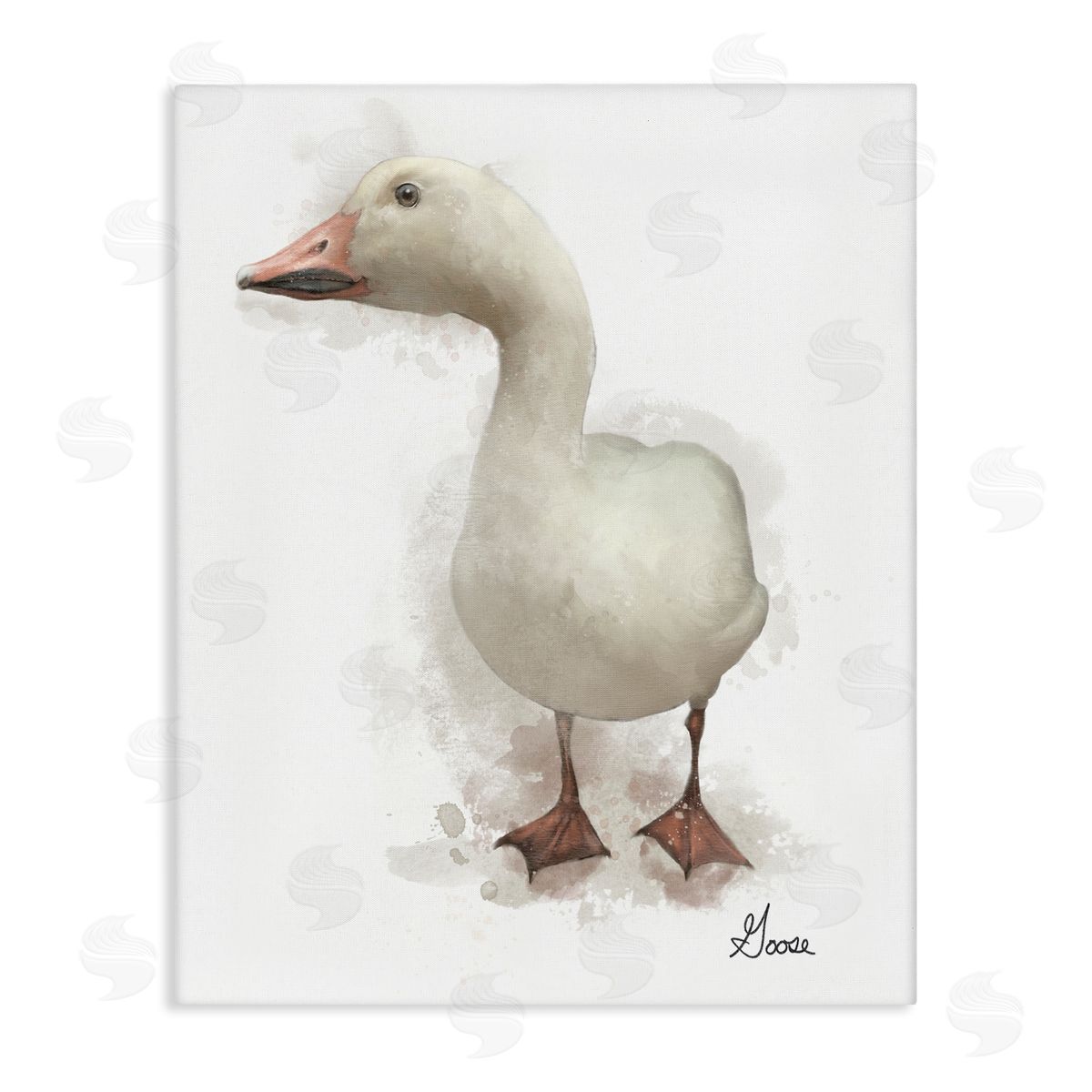 Matthew Piotrowicz White Farm Goose Canvas Wall Art Print