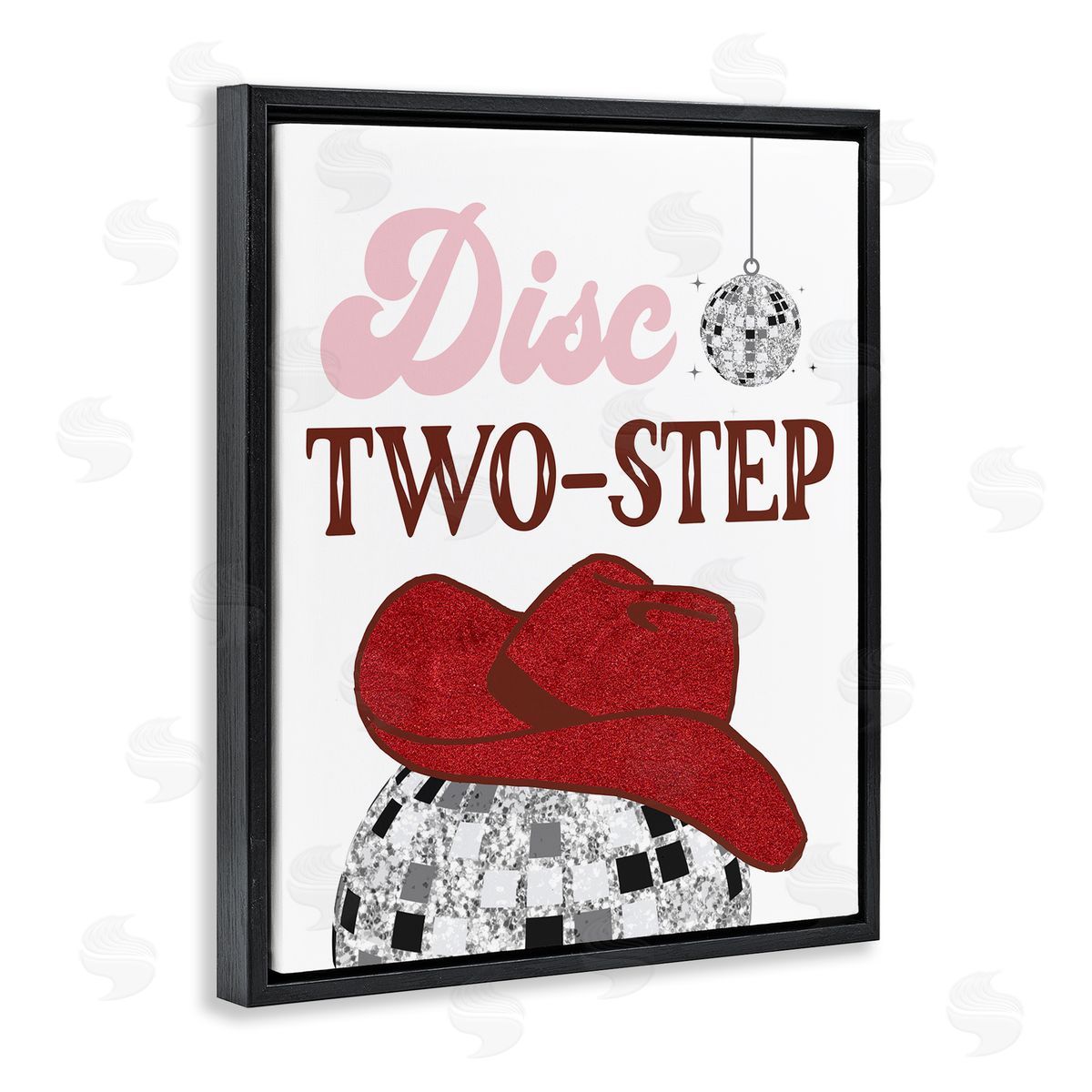 SunDance Group LLC Disco Two-Step Phrase Black Floating Frame Canvas Wall Art Print