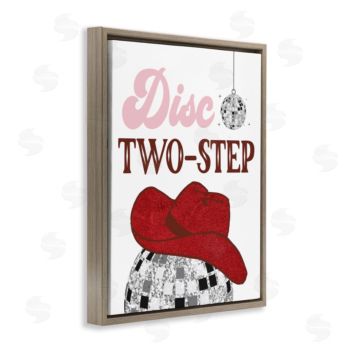 SunDance Group LLC Disco Two-Step Phrase Brown Floating Frame Canvas Wall Art Print