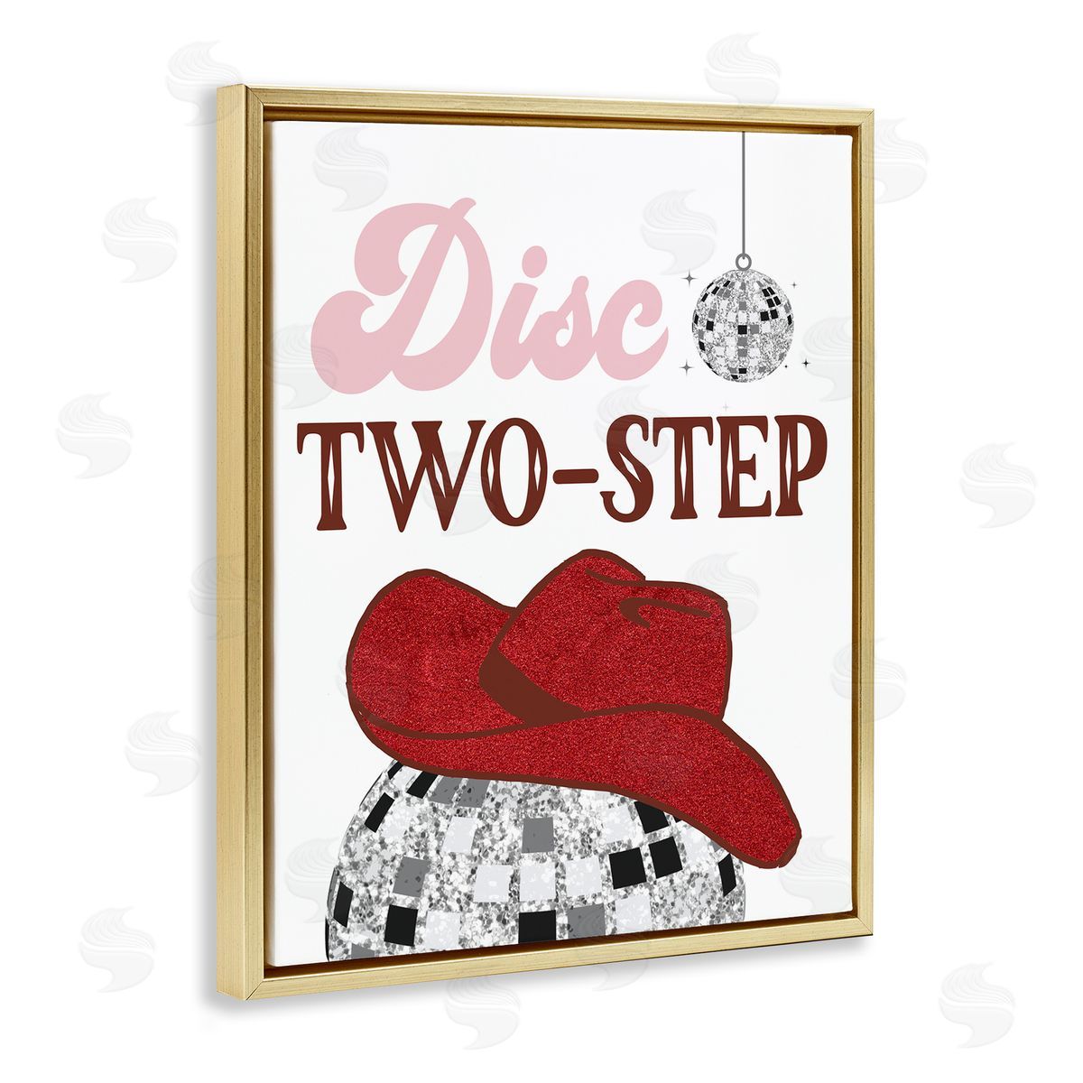 SunDance Group LLC Disco Two-Step Phrase Gold Floating Frame Canvas Wall Art Print