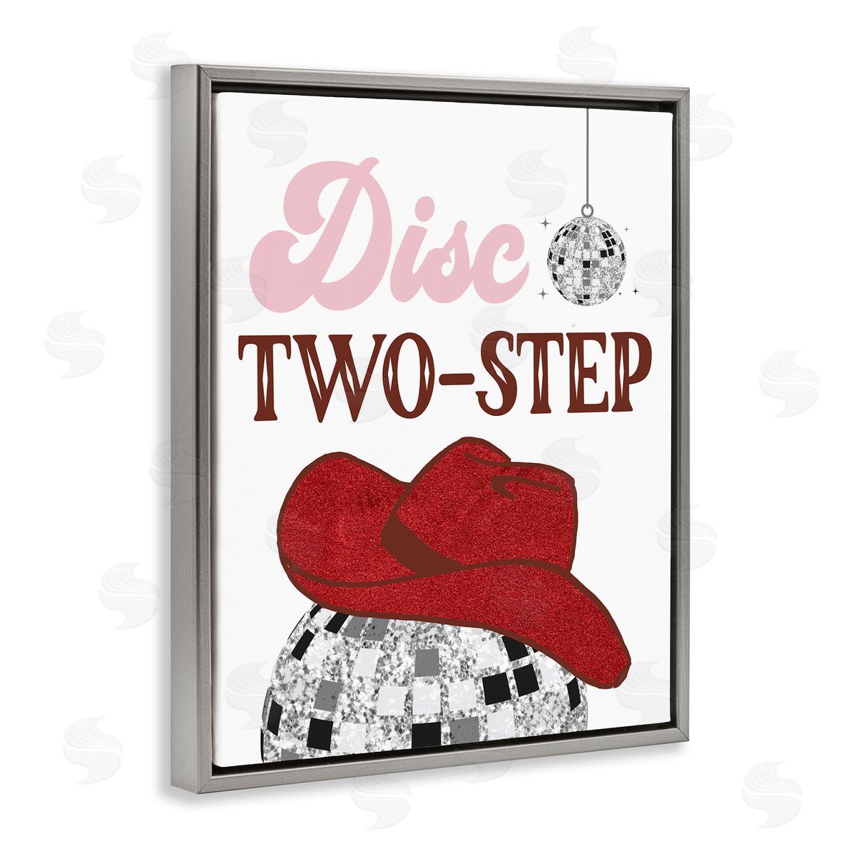 SunDance Group LLC Disco Two-Step Phrase Gray Floating Frame Canvas Wall Art Print