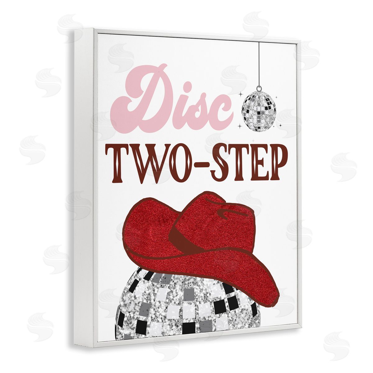 SunDance Group LLC Disco Two-Step Phrase White Framed Giclee Wall Art Print