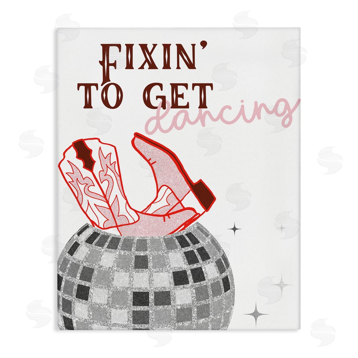 SunDance Group LLC Disco Cowgirl Dance Phrase Canvas Wall Art Print