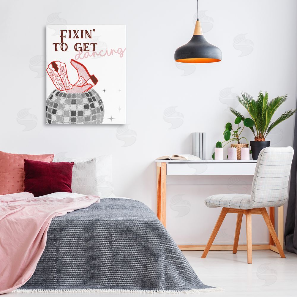 SunDance Group LLC Disco Cowgirl Dance Phrase Canvas Wall Art Print in Room