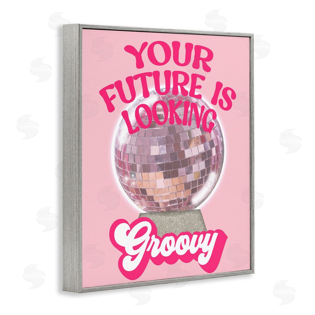 Anna Quach Future Looking Groovy Disco Gray Framed Giclee Wall Art Print