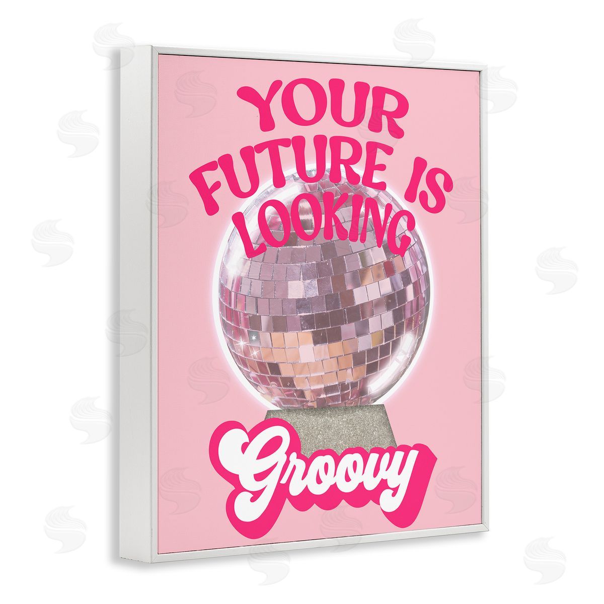 Anna Quach Future Looking Groovy Disco White Framed Giclee Wall Art Print