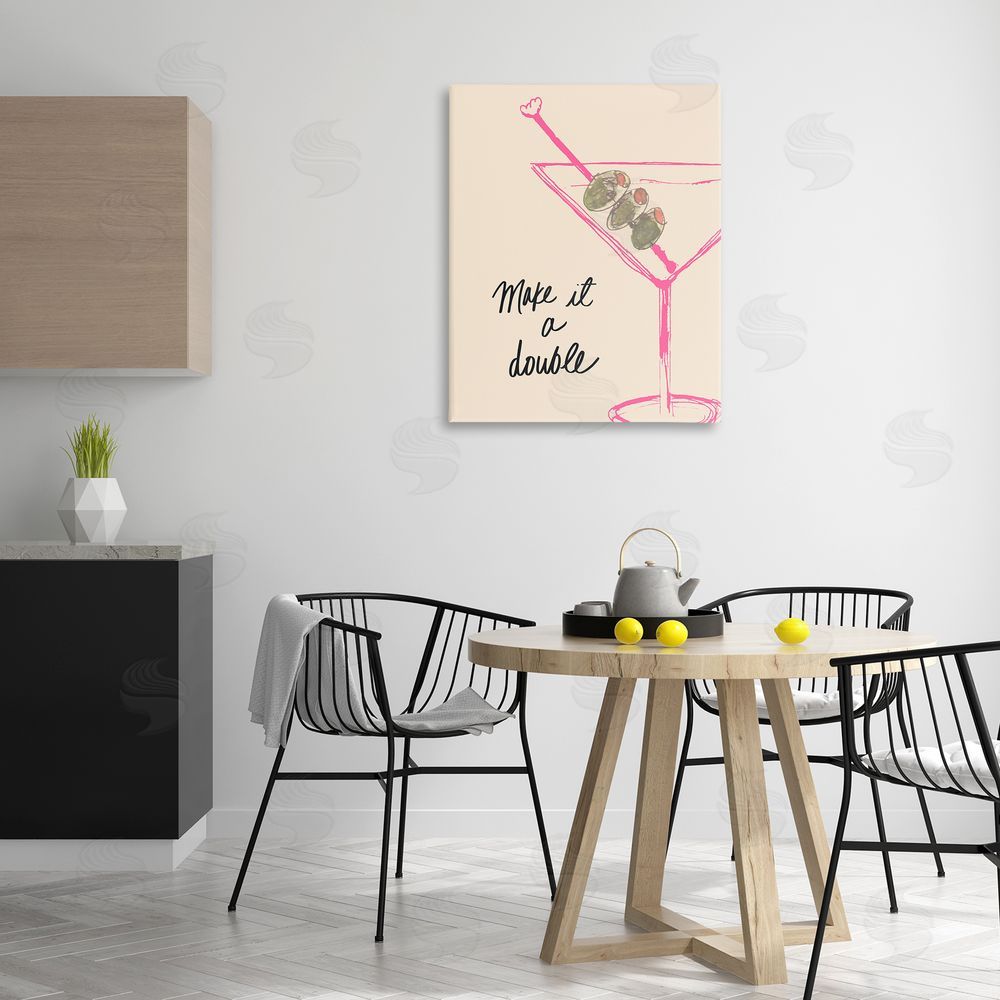 Kate Quattro Make It Double Martini Canvas Wall Art Print in Room