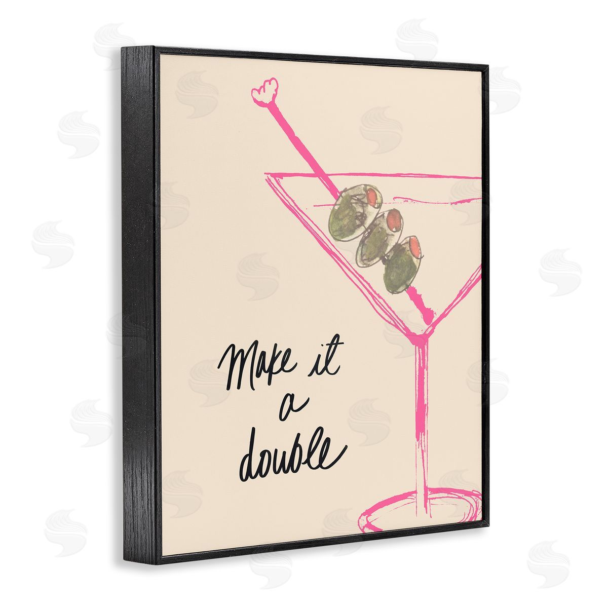 Kate Quattro Make It Double Martini Black Framed Giclee Wall Art Print