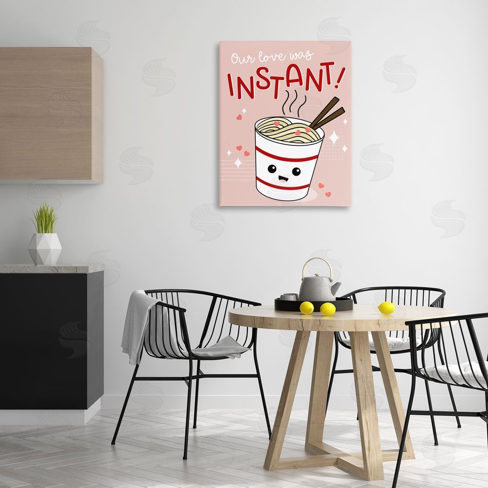 Anna Quach Love Was Instant Noodles Canvas Wall Art Print in Room