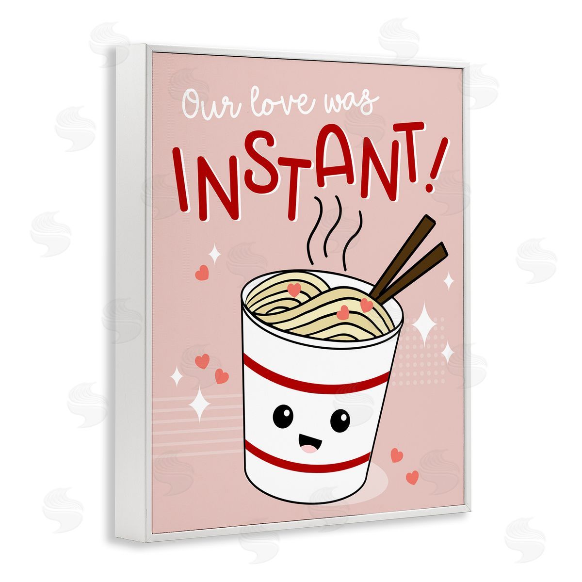 Anna Quach Love Was Instant Noodles White Framed Giclee Wall Art Print