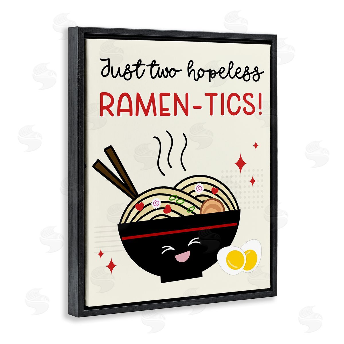Anna Quach Two Hopeless Ramen-tics Black Floating Frame Canvas Wall Art Print