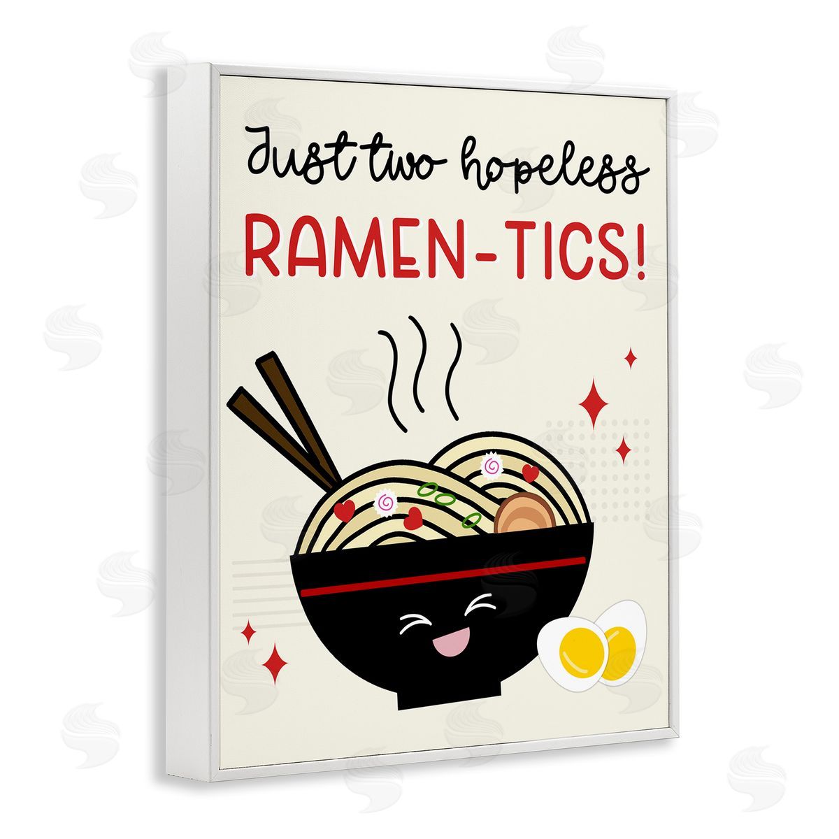 Anna Quach Two Hopeless Ramen-tics White Framed Giclee Wall Art Print