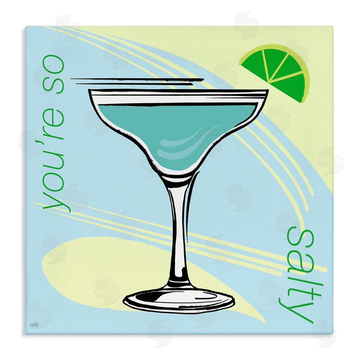Elizabeth Medley You're So Salty Cocktail Canvas Wall Art Print