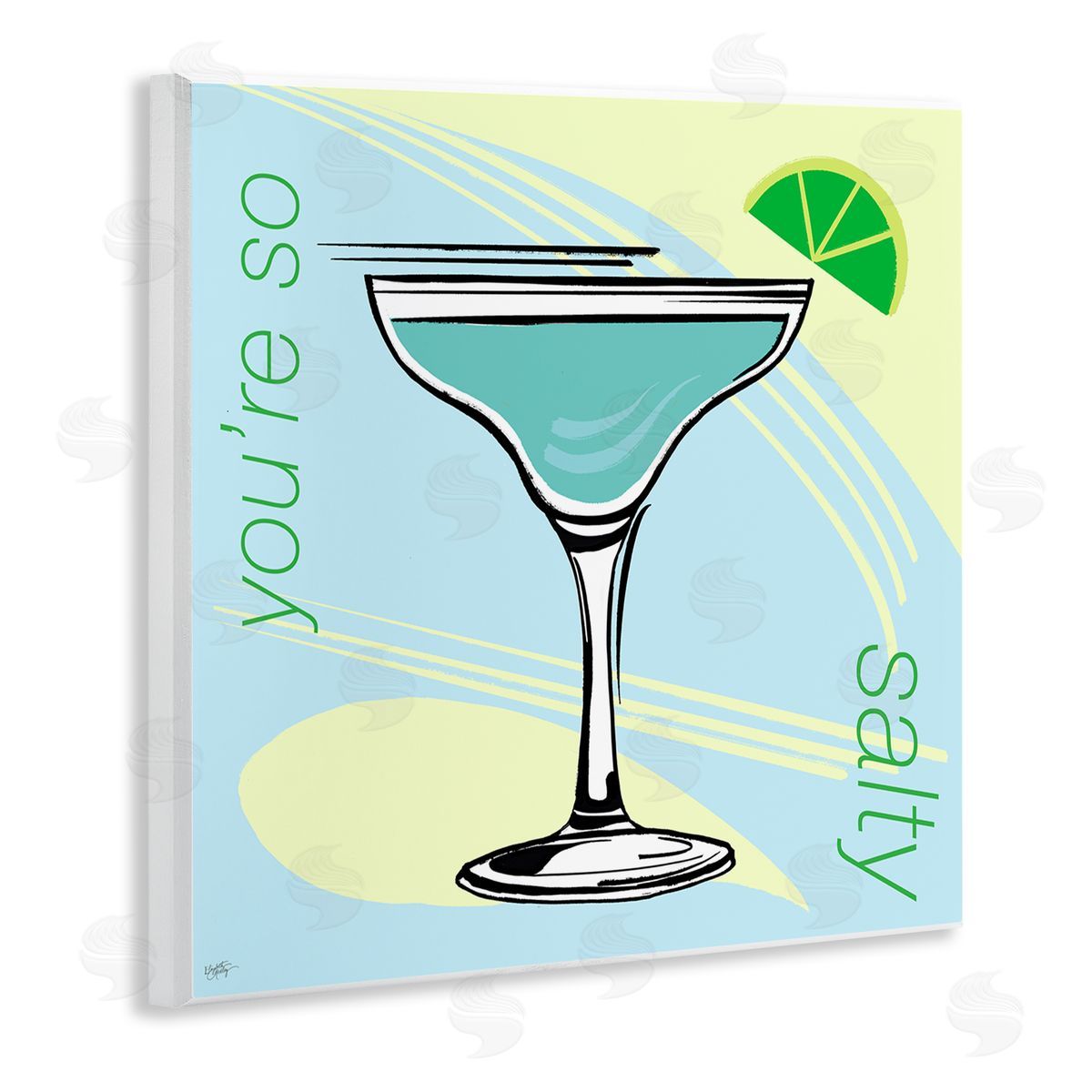 Elizabeth Medley You're So Salty Cocktail Wooden Wall Plaque Art Print