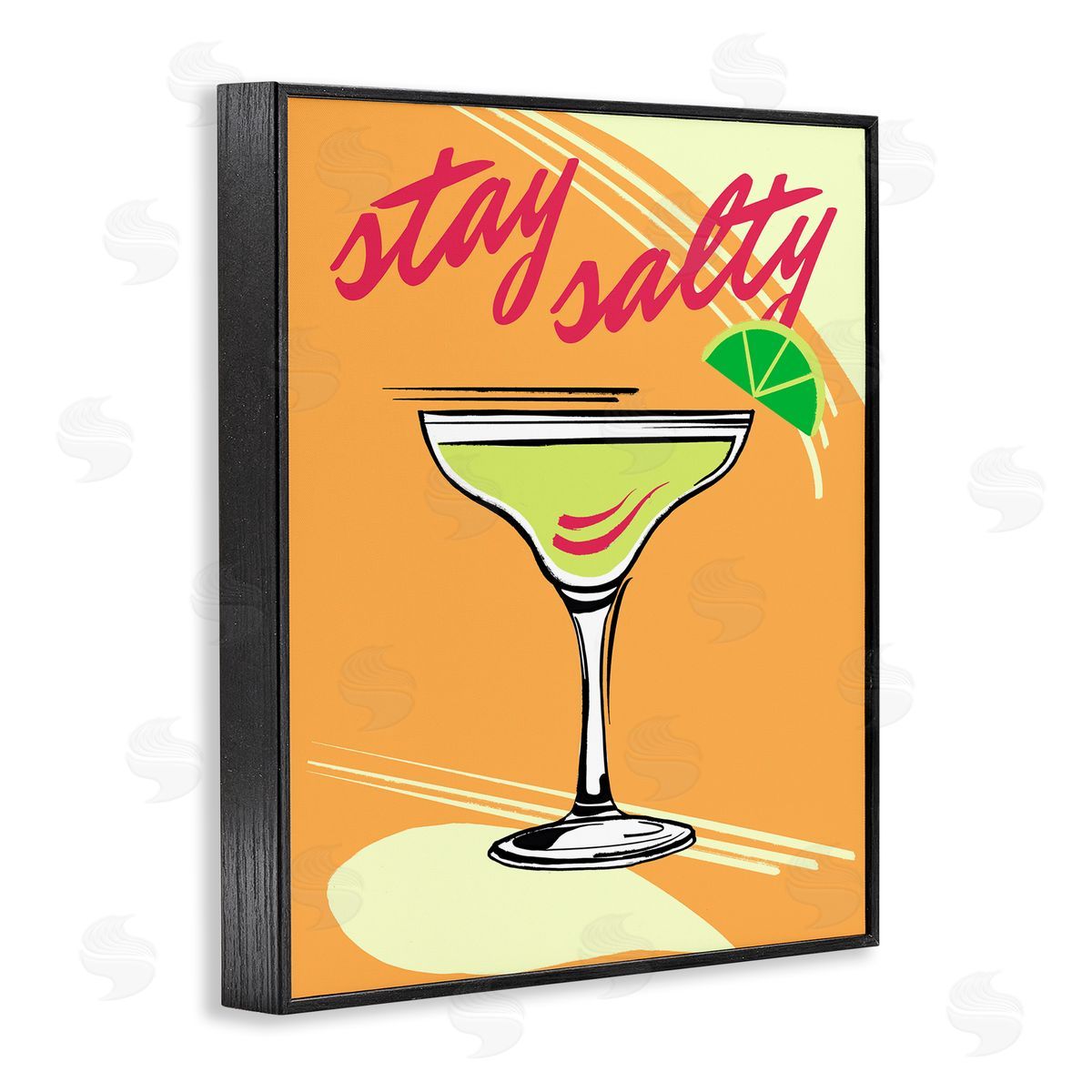 Elizabeth Medley Stay Salty Margarita Black Framed Giclee Wall Art Print
