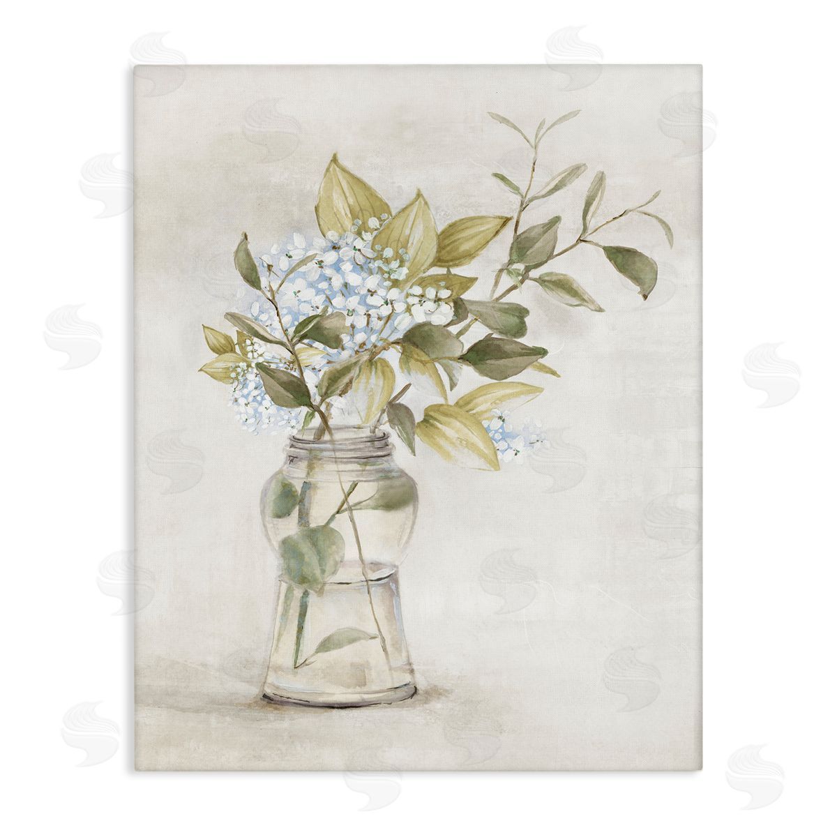 Alex Black Soft Cottage Blooms Vase Canvas Wall Art Print