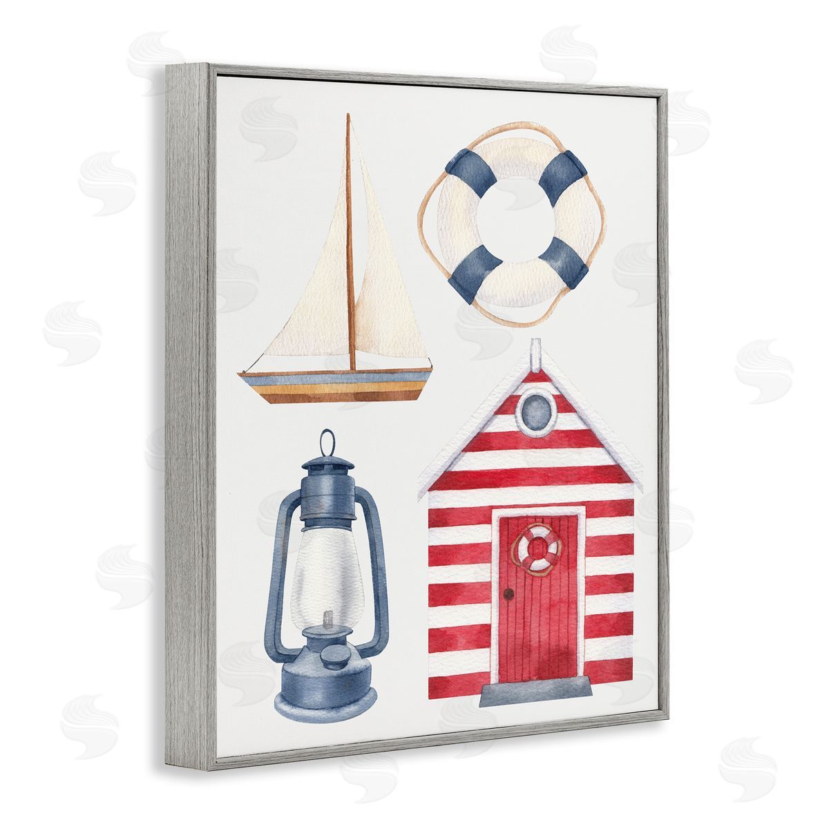 Brooke Pajkurich Maritime Beach Items Gray Framed Giclee Wall Art Print