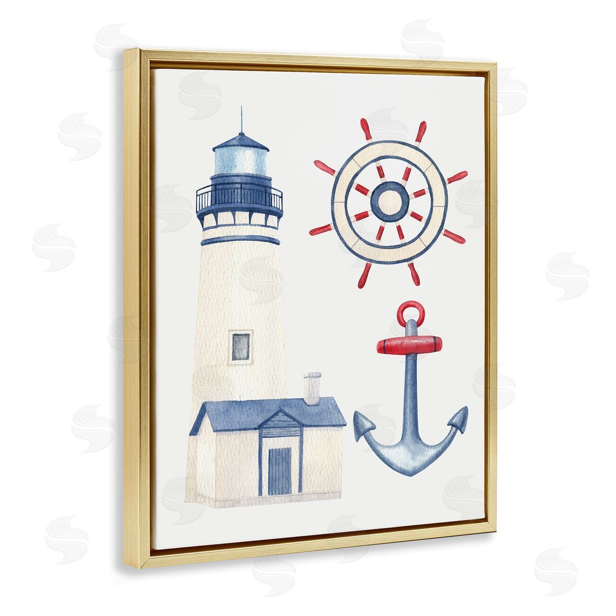 Brooke Pajkurich Nautical & Boating Gear Gold Floating Frame Canvas Wall Art Print