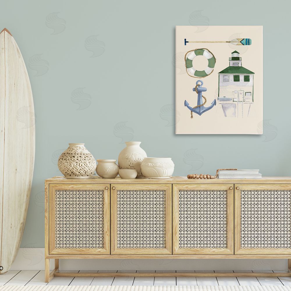 Brooke Pajkurich Boating & Lake Gear Canvas Wall Art Print in Room