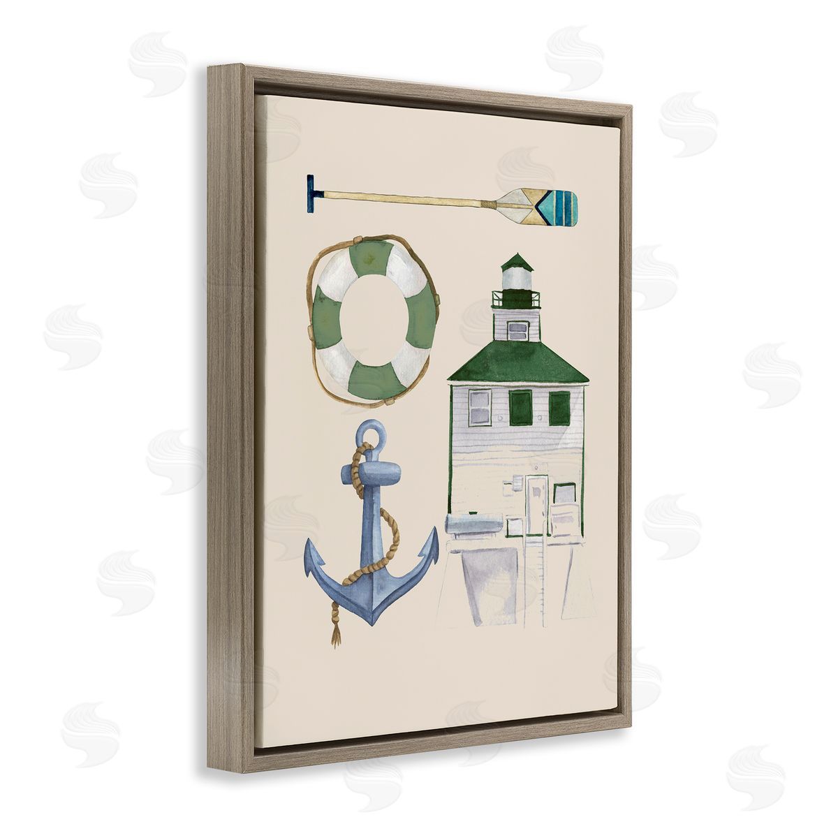 Brooke Pajkurich Boating & Lake Gear Brown Floating Frame Canvas Wall Art Print