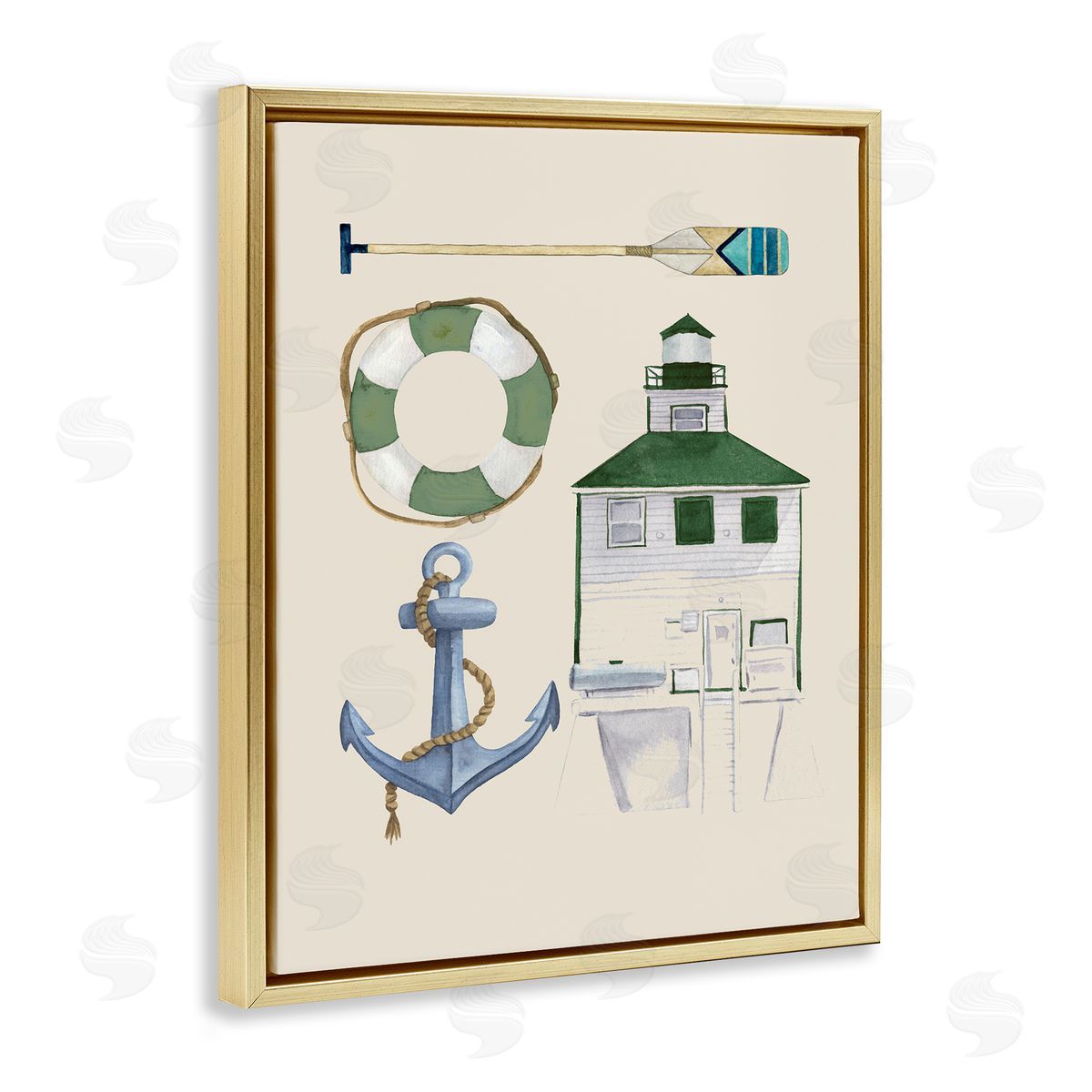 Brooke Pajkurich Boating & Lake Gear Gold Floating Frame Canvas Wall Art Print
