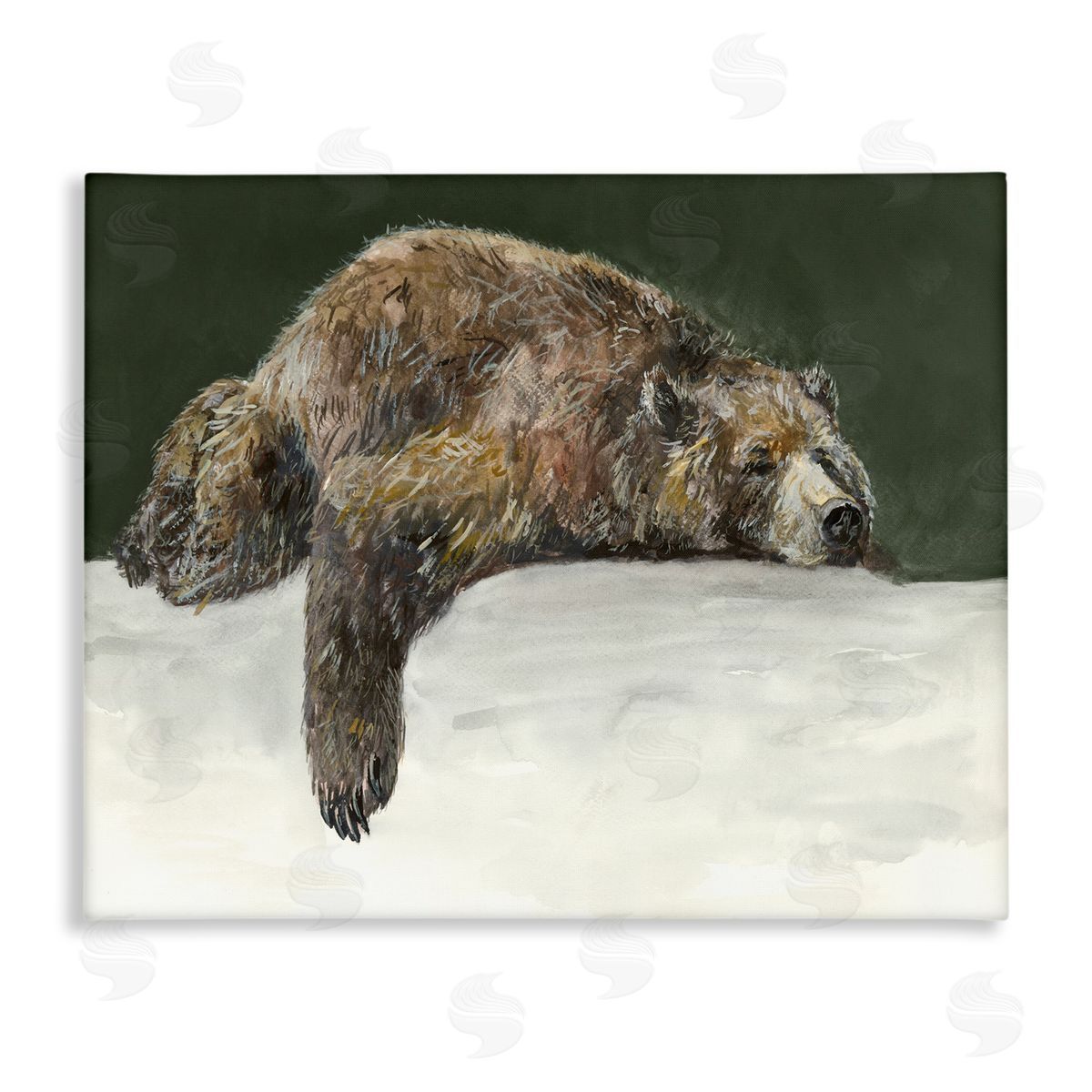 Jacob Q Sleepy Woodland Bear Canvas Wall Art Print