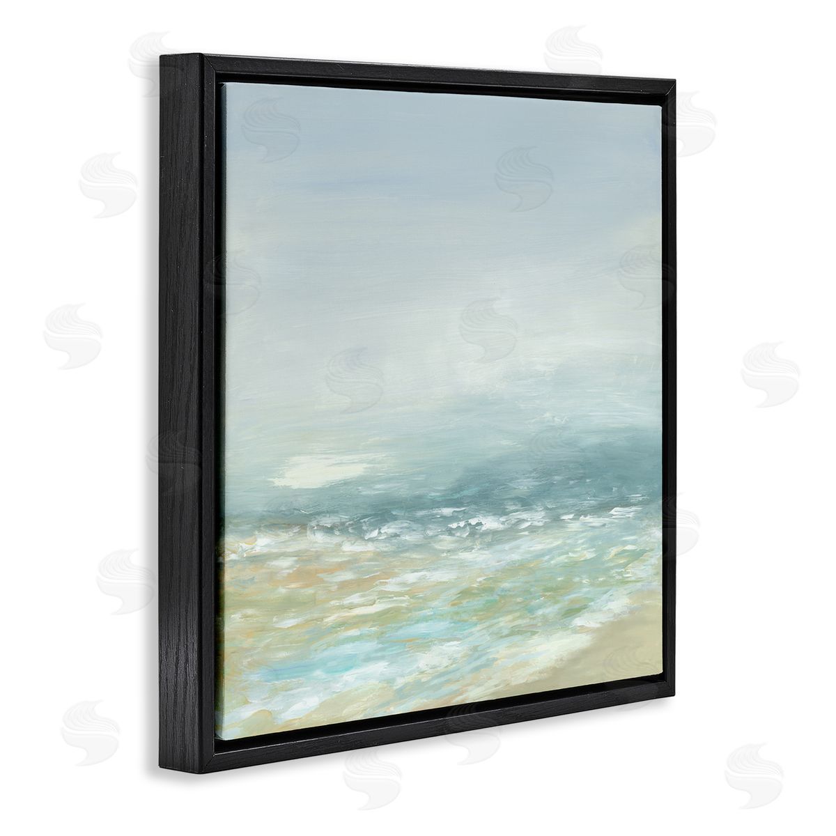 Jacob Q Energetic Beach Expression Black Floating Frame Canvas Wall Art Print