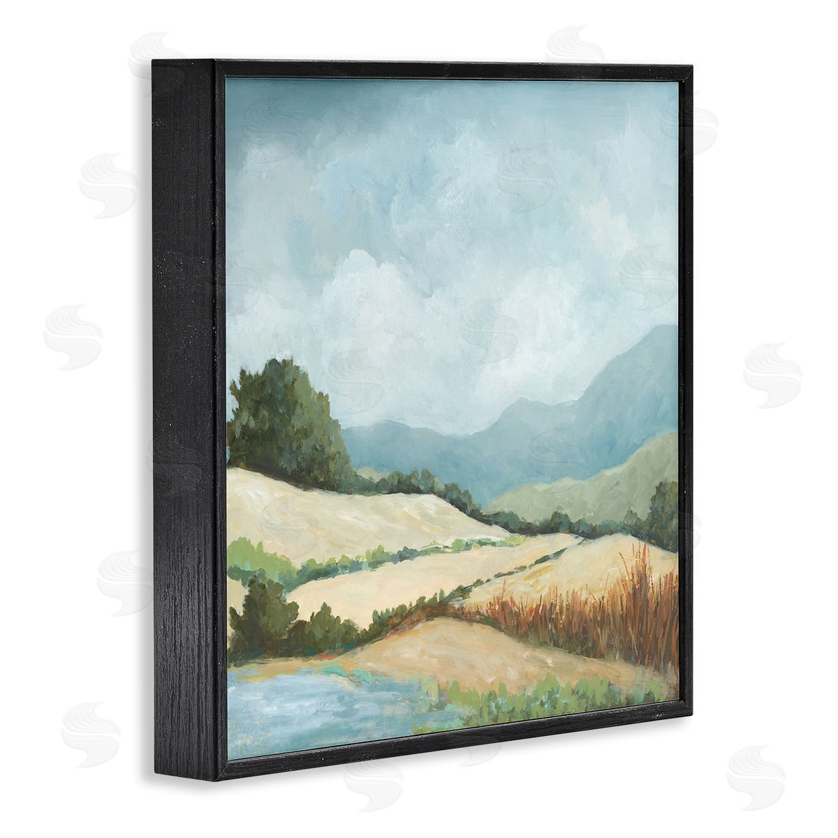 Jacob Q Scenic Rural Hills Black Framed Giclee Wall Art Print