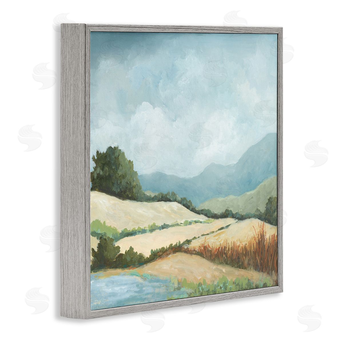 Jacob Q Scenic Rural Hills Gray Framed Giclee Wall Art Print