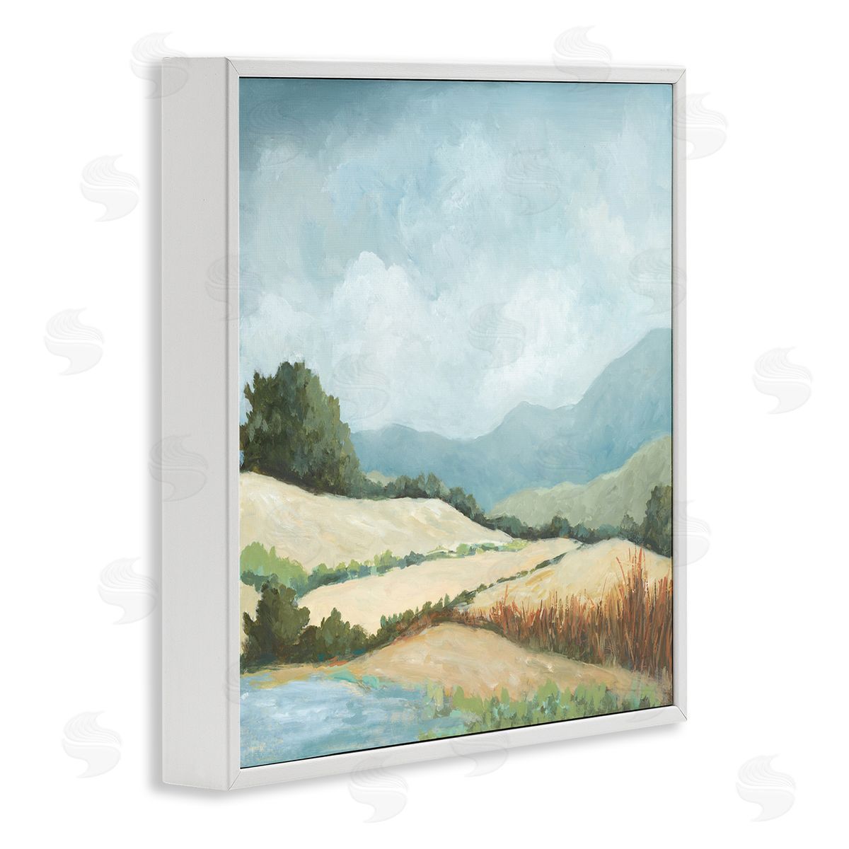 Jacob Q Scenic Rural Hills White Framed Giclee Wall Art Print