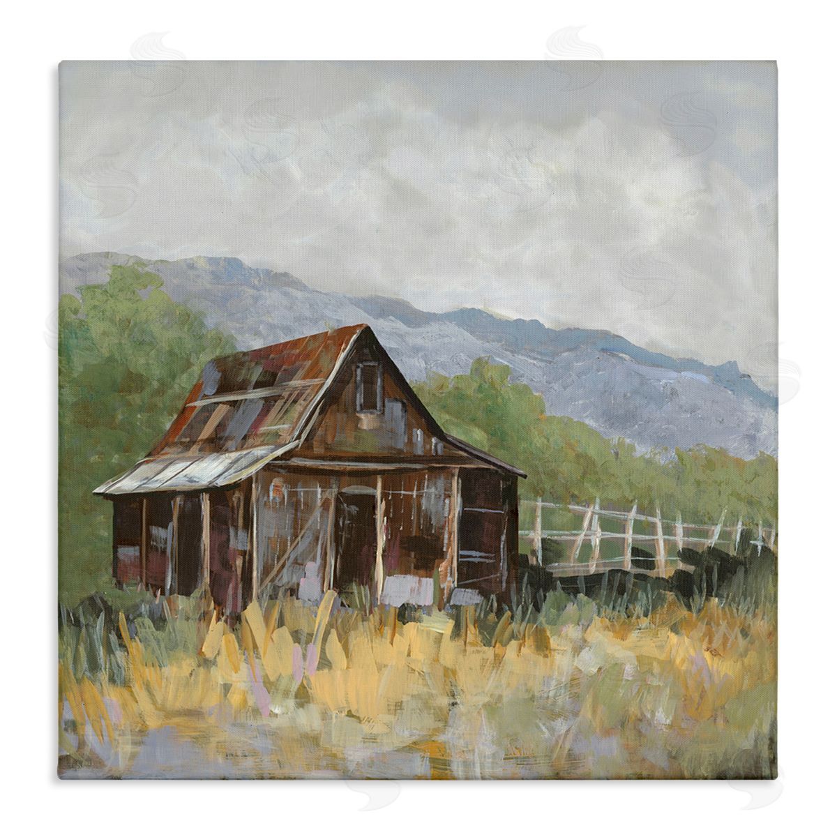 Jacob Q Rustic Rural Lodge Canvas Wall Art Print