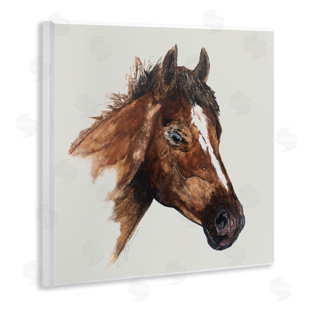 Filippo Ioco Detailed Brown Horse Wooden Wall Plaque Art Print
