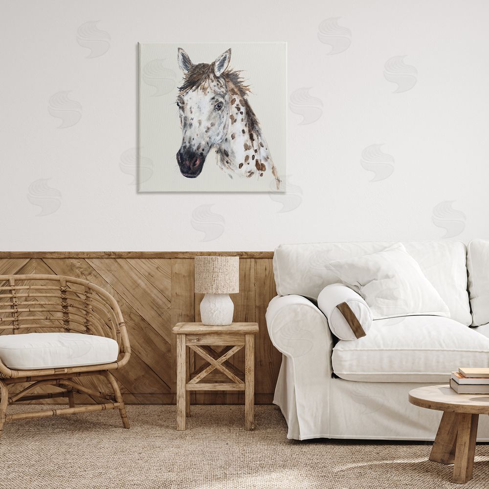 Filippo Ioco Charming Spotted Horse Canvas Wall Art Print in Room