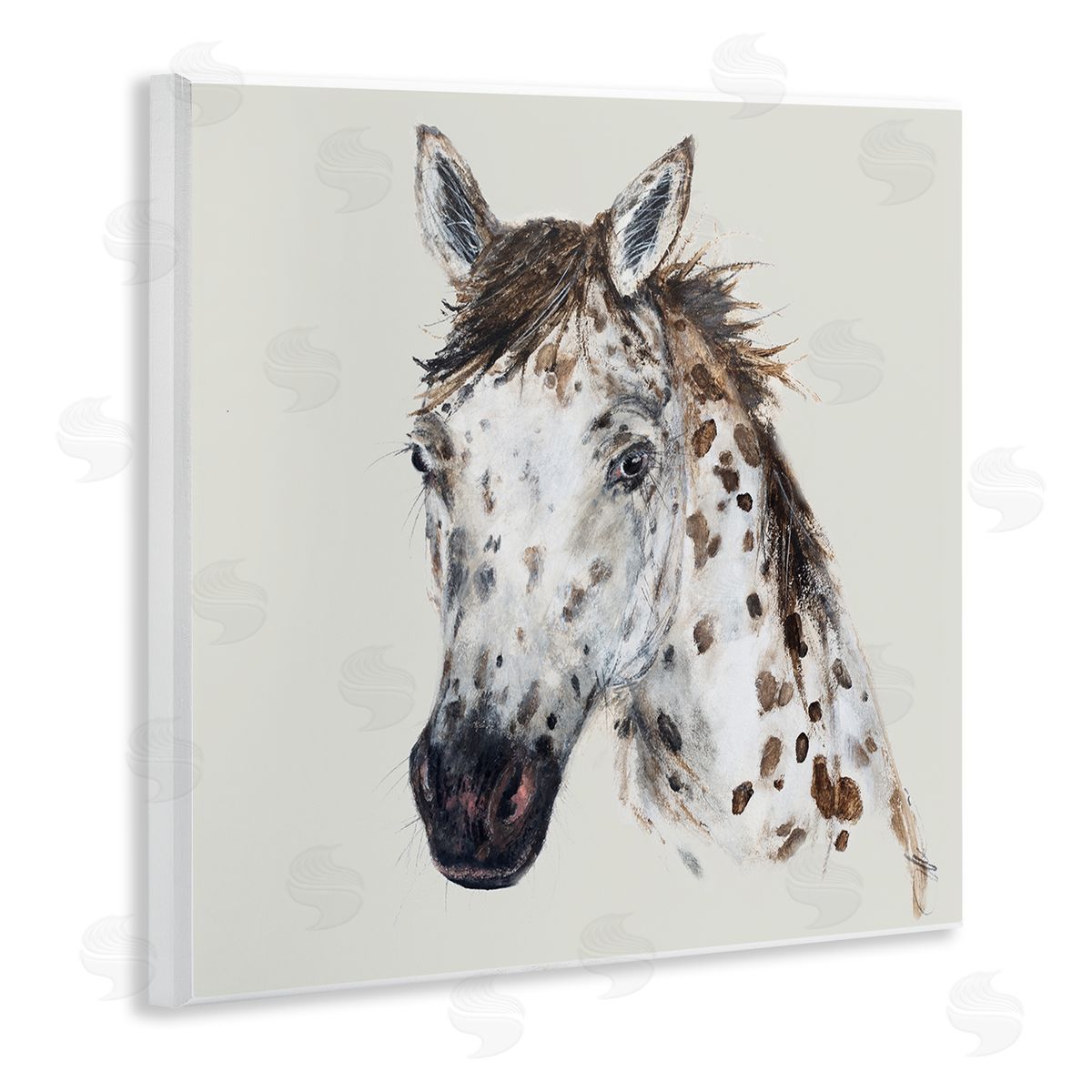 Filippo Ioco Charming Spotted Horse Wooden Wall Plaque Art Print