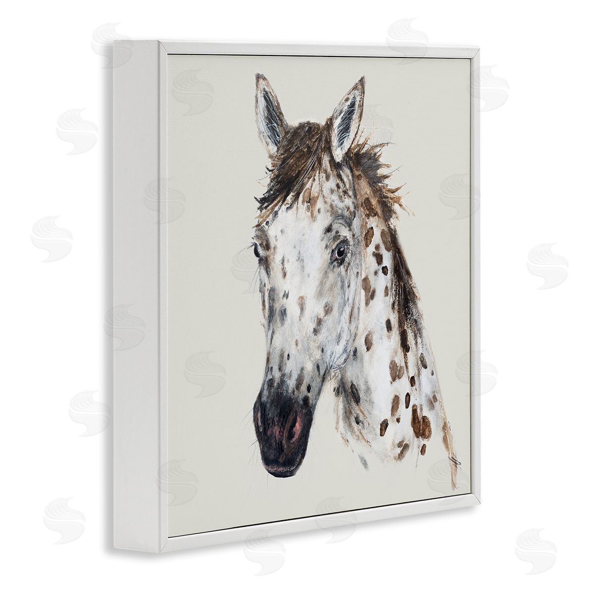 Filippo Ioco Charming Spotted Horse White Framed Giclee Wall Art Print