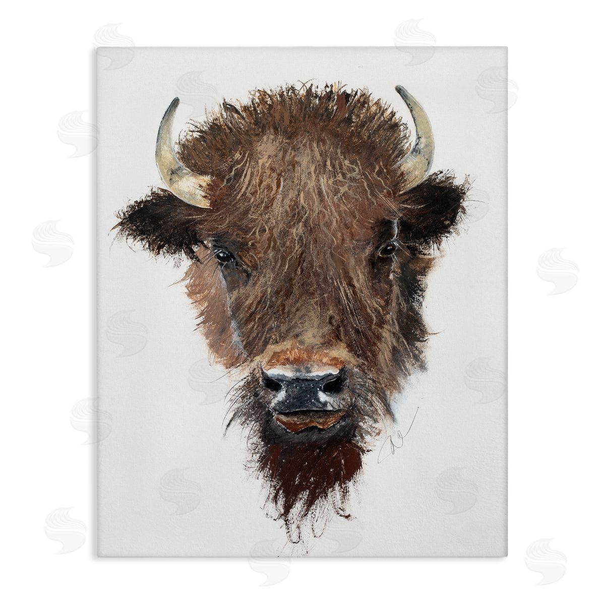 Filippo Ioco Western Bison Visage Canvas Wall Art Print