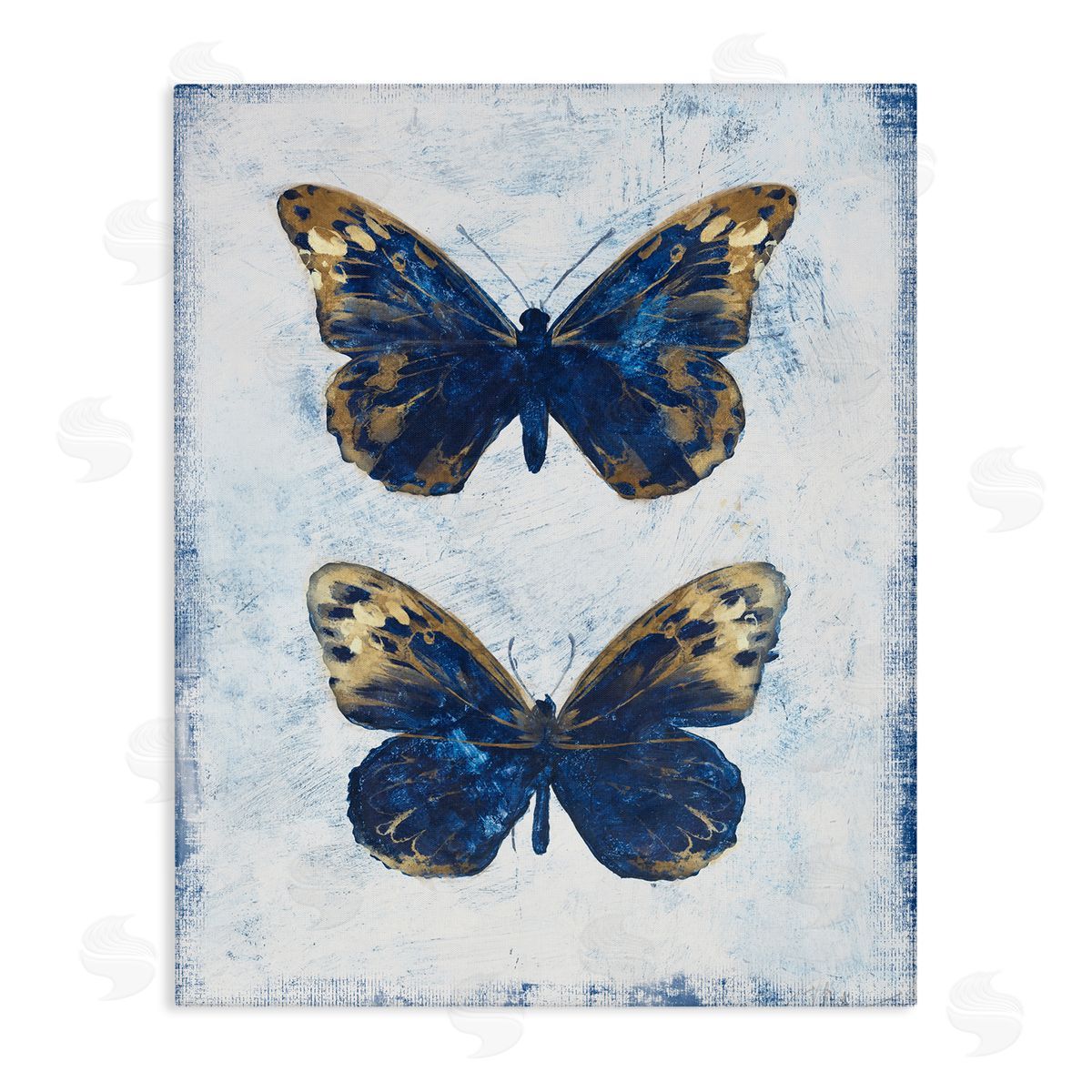 Filippo Ioco Gold & Blue Butterfly Canvas Wall Art Print
