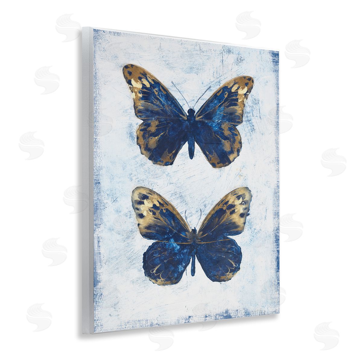 Filippo Ioco Gold & Blue Butterfly Wooden Wall Plaque Art Print