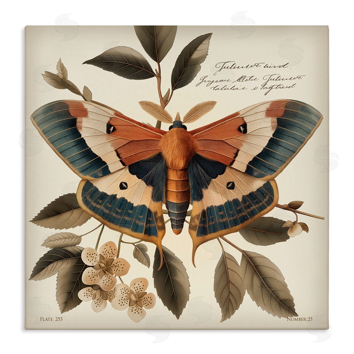 Steve Hunziker Enchanting Moth & Plant Canvas Wall Art Print