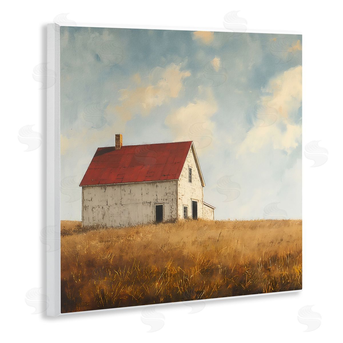 Steve Hunziker Barren Farmland Barn Wooden Wall Plaque Art Print
