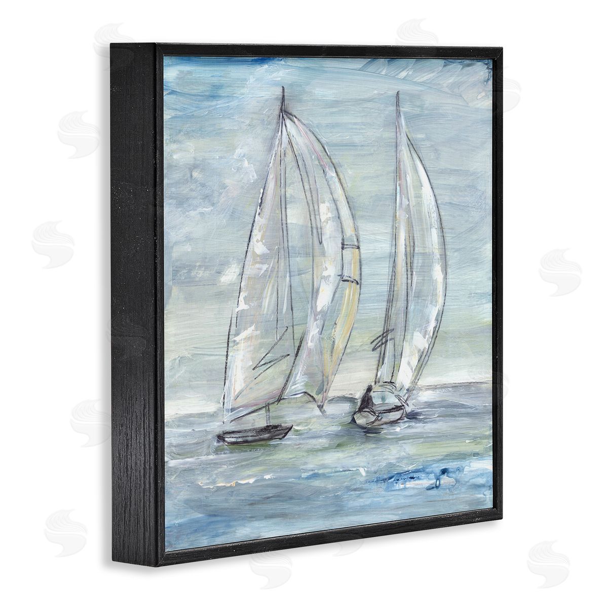 Lera Windswept Sailboat Duo Black Framed Giclee Wall Art Print