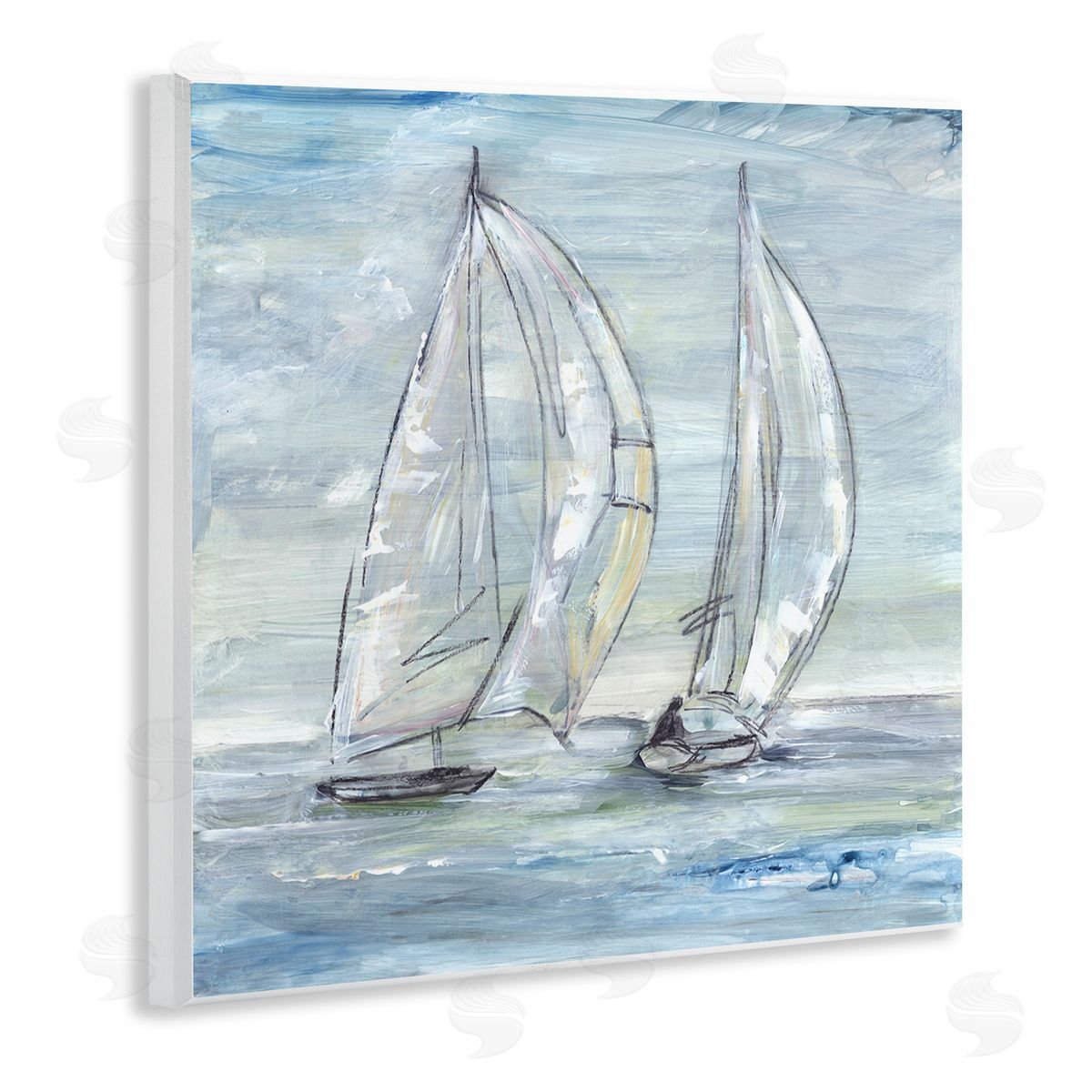 Lera Windswept Sailboat Duo Wooden Wall Plaque Art Print