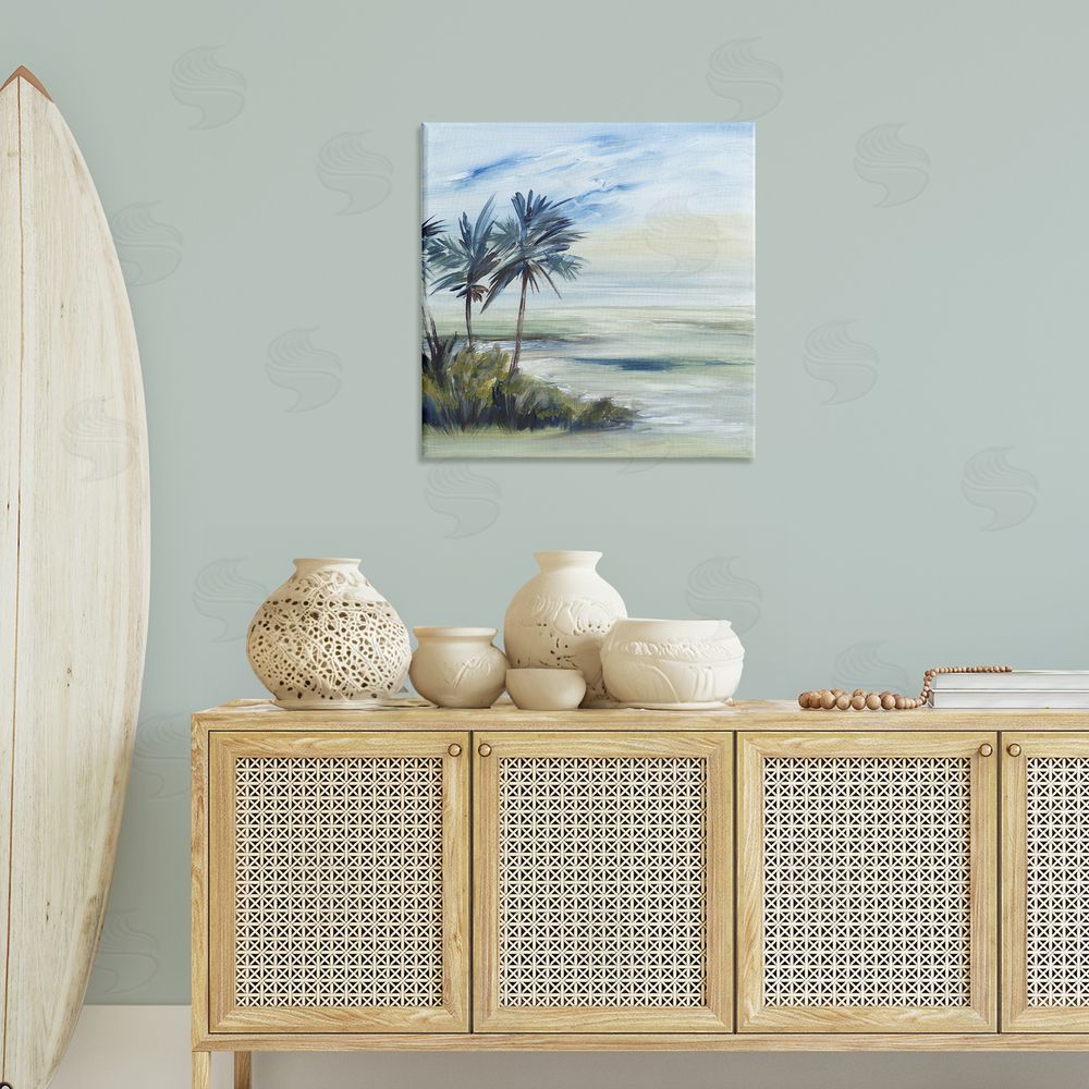 Lera Windy Palm Trees Canvas Wall Art Print in Room