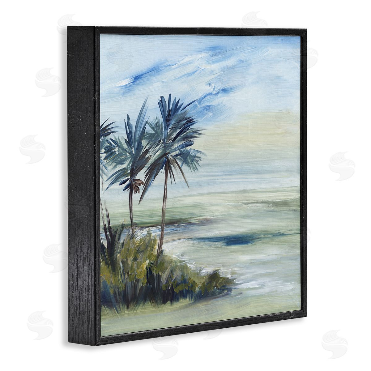 Lera Windy Palm Trees Black Framed Giclee Wall Art Print