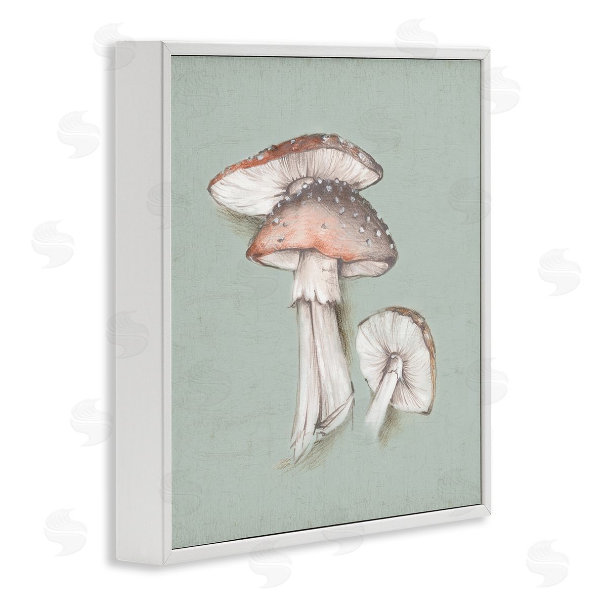 Eli Jones Mushroom Bunch Drawing White Framed Giclee Wall Art Print
