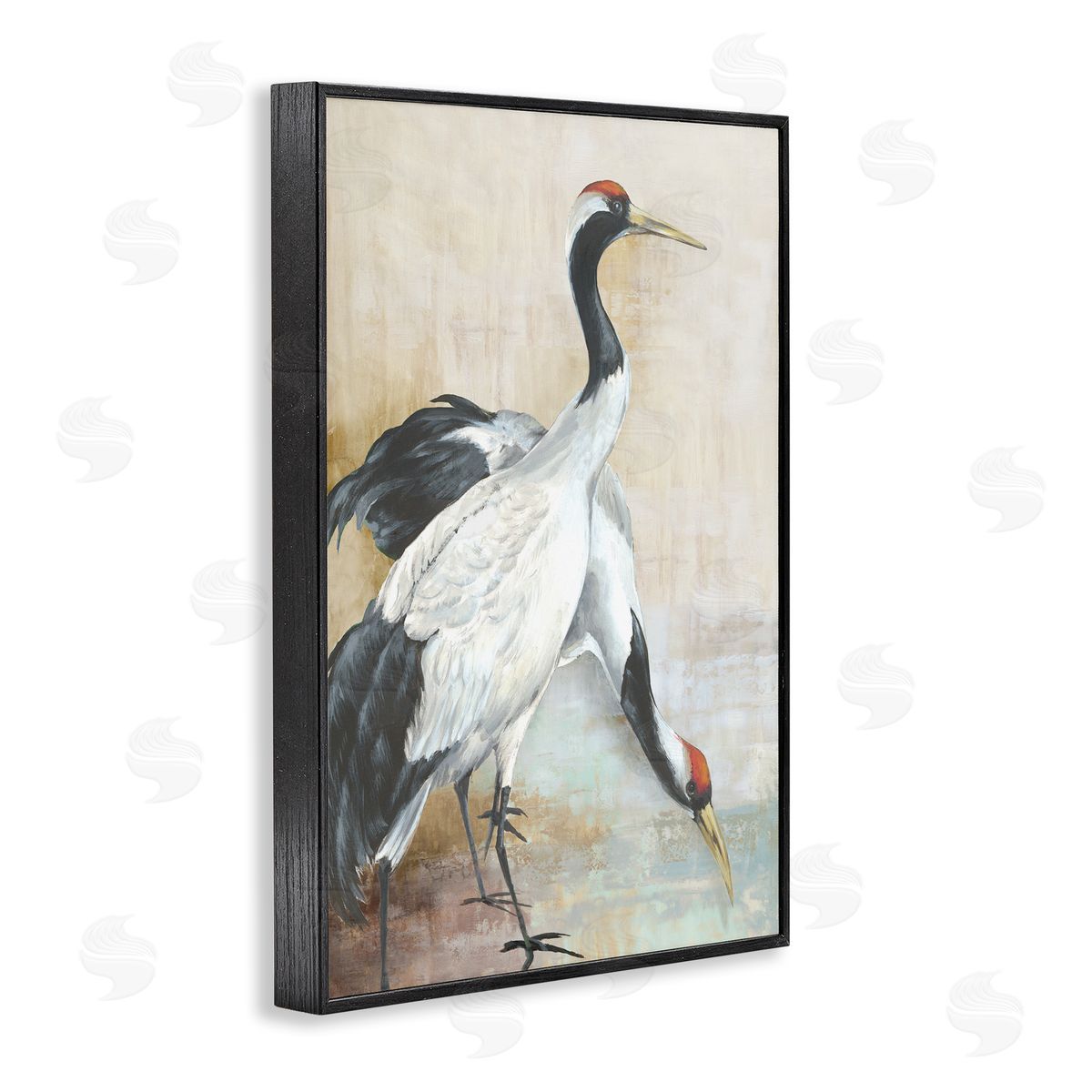 Eli Jones Crane Duo at Riverside Black Framed Giclee Wall Art Print