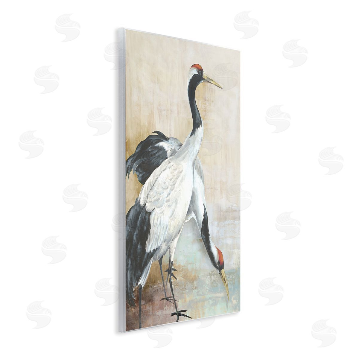 Eli Jones Crane Duo at Riverside Wooden Wall Plaque Art Print