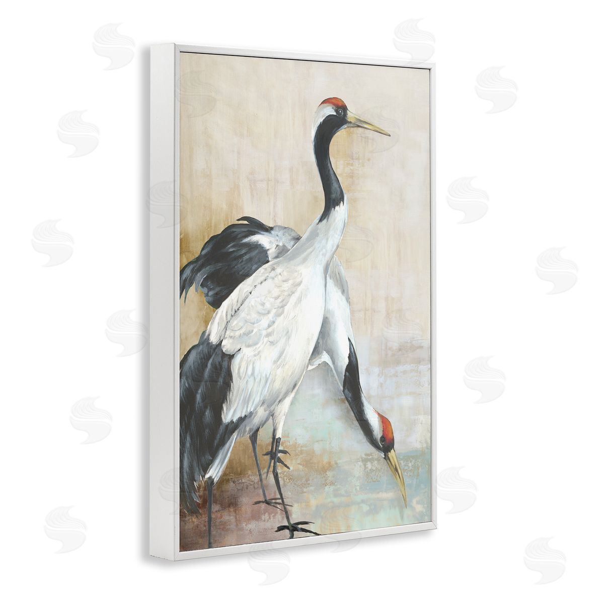 Eli Jones Crane Duo at Riverside White Framed Giclee Wall Art Print
