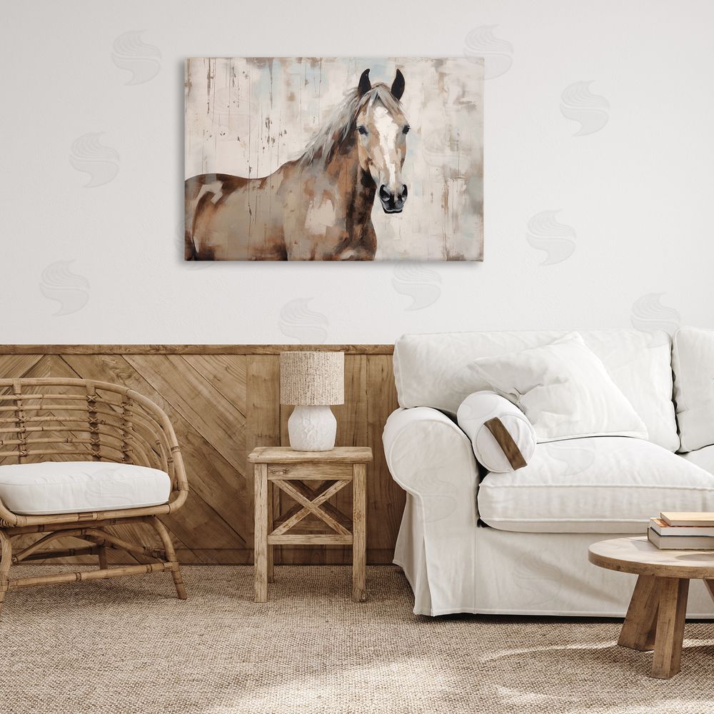 Irena Orlov Rustic Stoic Mare Canvas Wall Art Print in Room