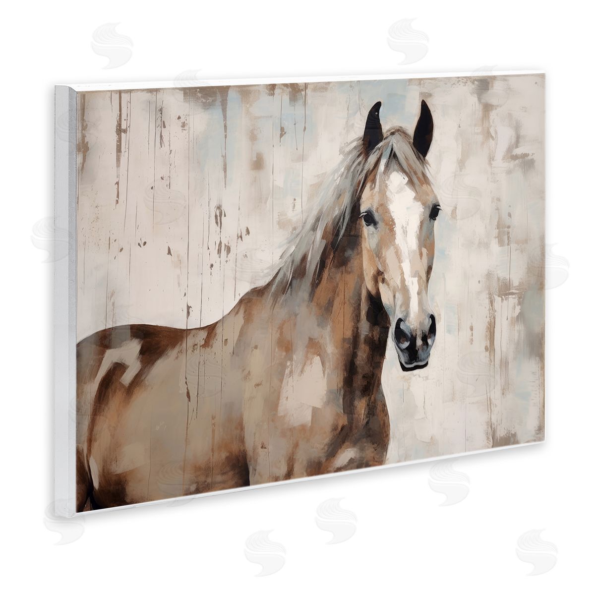 Irena Orlov Rustic Stoic Mare Wooden Wall Plaque Art Print